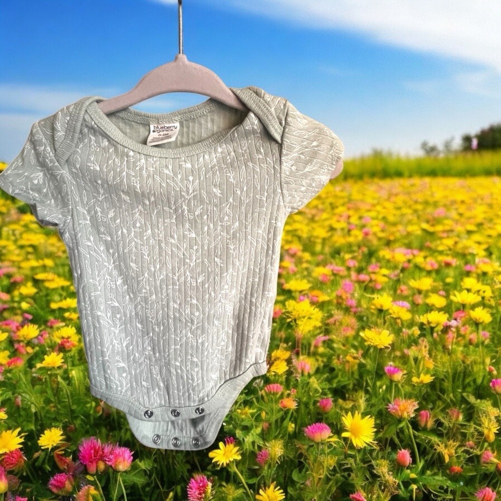Green Floral Baby Onesie